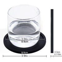 Non Slip Silicone Drink Coasters Large Black Cup Coaster Set for Outdoor & Indoor Drinks - anti Stain & Heat Resistant - Cup Tab